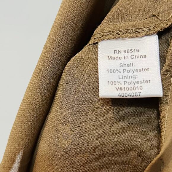 Coldwater Creek Size L 14-16 Women Top Brown Floral Long Sleeve Sheer Lined - Picture 3 of 7